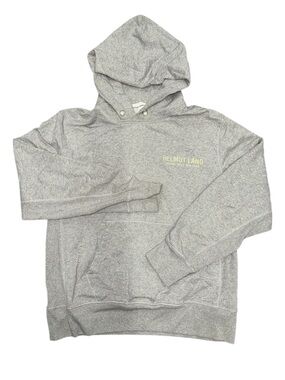 Helmut Lang Men's Light Gray Crewneck Hoodie with Subtle Logo